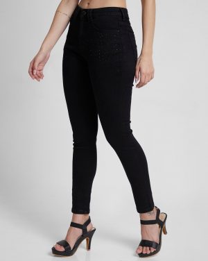 Spykar Women Super Skinny High Rise Black Jeans