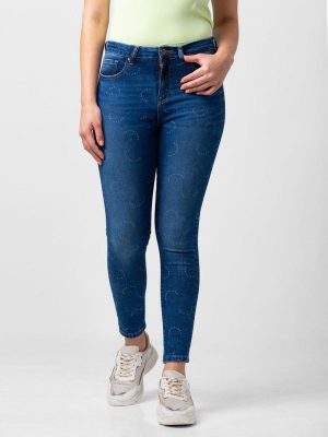 Spykar Women Super Skinny Mid Rise Dark Blue Jeans