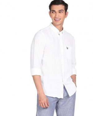 U.S. POLO ASSN. Men Regular Fit Solid Button Down Collar Casual Shirt