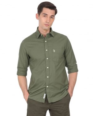 U.S. POLO ASSN. Men Regular Fit Solid Casual Shirt