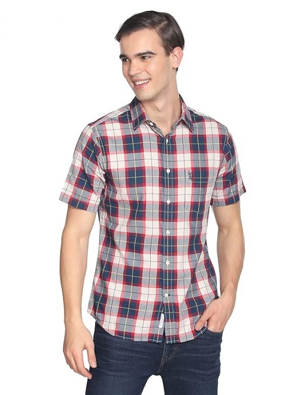U.S. POLO ASSN.Plaid Checked Shirt with Patch Pocket