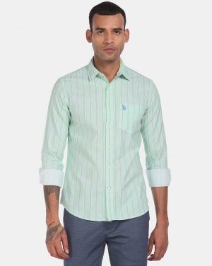 U.S. POLO ASSN. Striped Shirt with Patch Pocket
