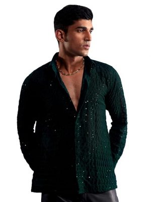 Vastramay Men Embroidered Regular Fit Shirt