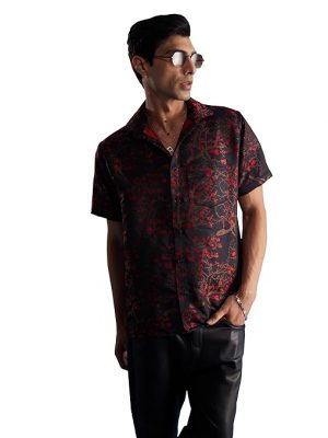 Vastramay Men Regular Fit Printed Spread Collar Casual Shirt