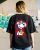 Bewakoof Oversized Women Graphic Print Round Neck Pure Cotton Black T-Shirt