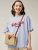 Bewakoof Oversized Women Graphic Print Round Neck Pure Cotton Purple T-Shirt