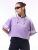 Bewakoof Oversized Women Graphic Print V Neck Pure Cotton Purple T-Shirt