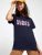 Bewakoof Women Typography Round Neck Pure Cotton Blue T-Shirt