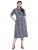 Indibelle Blue & Maroon Floral Cotton Shirt Dress