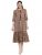 Indibelle Brown & Beige Ethnic Motifs Tie-Up Neck Cotton Ethnic A-Line Midi Dress Blue & Maroon Floral Cotton Shirt Dress