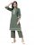 Indibelle Striped Mandarin Collar Cotton Straight Kurta