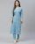Indibelle Women Blue Floral Printed Cotton Kurta