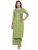indibelle Women Floral Print Pure Cotton Straight Kurta (Green)
