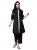 indibelle Women Self Design Pure Cotton Straight Kurta (Black)