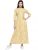 Indibelle Women Yellow & White Printed Fit and Flare Dress
