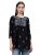 Seva Chikan Hand Embroidered Lucknowi Chikankari Black Cotton A-line Short Top & Tunic for Women