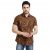Spykar Men Brown Cotton Slim Fit Half Sleeve Printed Shirt