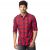 Spykar Red Full Sleeves Y/D Cotton Bamboo Shirt for Men